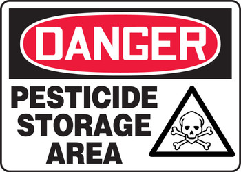 OSHA Danger Safety Sign: Pesticide Storage Area 10" x 14" Plastic - MCHL234VP
