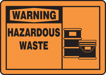 OSHA Warning Safety Sign: Hazardous Waste 10" x 14" Plastic 1/Each - MCHL324VP