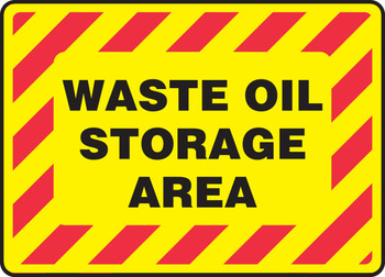 Safety Sign: Waste Oil Storage Area 10" x 14" Dura-Plastic 1/Each - MCHL508XT