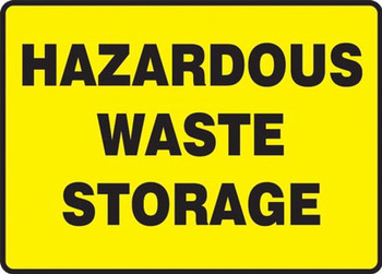 Safety Sign: Hazardous Waste Storage 10" x 14" Adhesive Vinyl 1/Each - MCHL568VS