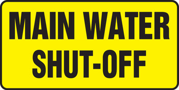 Safety Sign: Main Water Shut-Off 7" x 14" Accu-Shield 1/Each - MCHL575XP