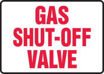 Safety Sign: Gas Shut Off Valve 7" x 10" Adhesive Vinyl 1/Each - MCHL580VS