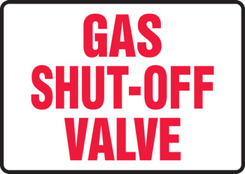 Safety Sign: Gas Shut Off Valve 10" x 14" Aluminum 1/Each - MCHL592VA