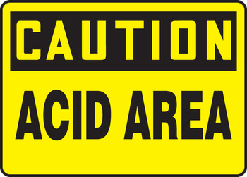 OSHA Caution Safety Sign: Acid Area 10" x 14" Adhesive Vinyl 1/Each - MCHL600VS