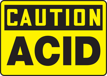 OSHA Caution Safety Sign: Acid 10" x 14" Dura-Plastic 1/Each - MCHL602XT