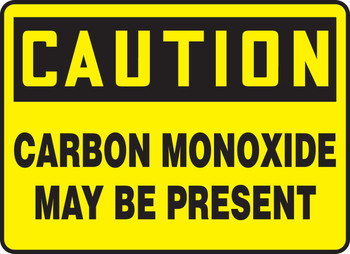 OSHA Caution Safety Sign: Carbon Monoxide May Be Present 10" x 14" Aluma-Lite 1/Each - MCHL614XL