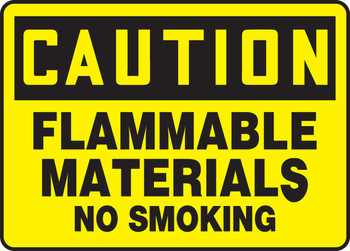 OSHA Caution Safety Sign: Flammable Materials - No Smoking 10" x 14" Aluminum 1/Each - MCHL620VA