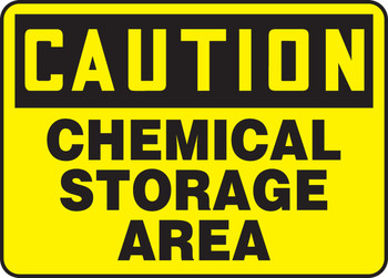 OSHA Caution Chemical Safety Sign: Chemical Storage Area 14" x 20" Aluminum 1/Each - MCHL649VA