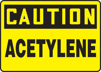 OSHA Caution Safety Sign: Acetylene 10" x 14" Adhesive Dura-Vinyl 1/Each - MCHL660XV