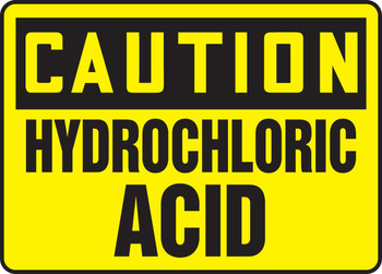 OSHA Caution Safety Sign: Hydrochloric Acid 10" x 14" Aluma-Lite 1/Each - MCHL664XL