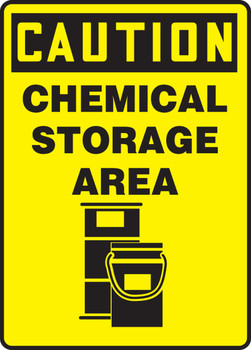 OSHA Caution Safety Sign: Chemical Storage Area 14" x 10" Plastic 1/Each - MCHL712VP