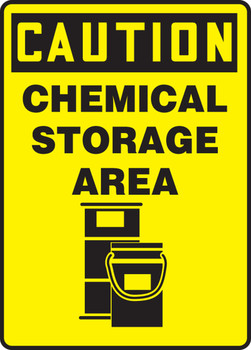 OSHA Caution Safety Sign: Chemical Storage Area 14" x 10" Accu-Shield 1/Each - MCHL712XP