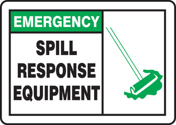 Emergency Safety Sign: Spill Response Equipment 10" x 14" Plastic - MCHL905VP