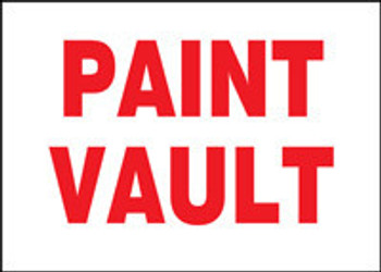 Safety Sign: Paint Vault 10" x 14" Adhesive Vinyl 1/Each - MCHL929VS