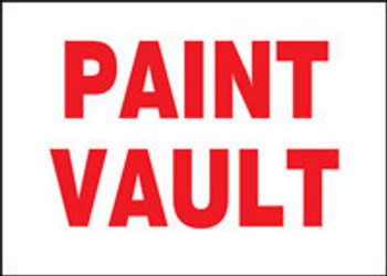 Safety Sign: Paint Vault 10" x 14" Adhesive Dura-Vinyl 1/Each - MCHL929XV