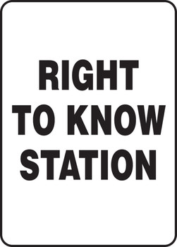 Safety Sign: Right To Know Station 14" x 10" Aluma-Lite 1/Each - MCHM520XL