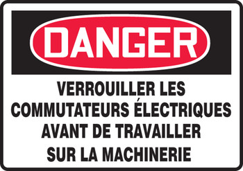 Verrouiller Les Commutateurs Électriques Avant De Travailler Sur La Machinerie 10" x 14" - MCLK100VA