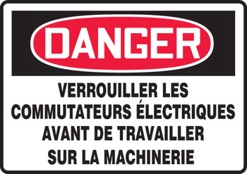 Verrouiller Les Commutateurs Électriques Avant De Travailler Sur La Machinerie 10" x 14" - MCLK100XL