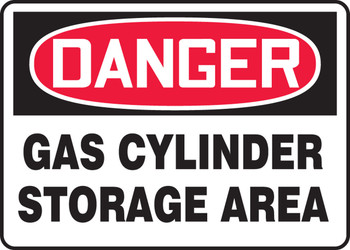 OSHA Danger Safety Sign: Gas Cylinder Storage Area 7" x 10" Dura-Fiberglass 1/Each - MCPG005XF