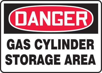 OSHA Danger Safety Sign: Gas Cylinder Storage Area 7" x 10" Accu-Shield 1/Each - MCPG005XP