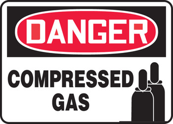 OSHA Danger Safety Sign: Compressed Gas (Graphic) 10" x 14" Dura-Fiberglass 1/Each - MCPG008XF
