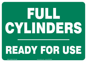 Safety Sign: Full Cylinders Ready For Use 10" x 14" Accu-Shield 1/Each - MCPG525XP