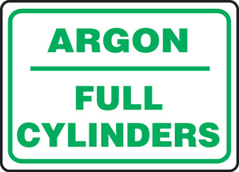 Safety Sign: Argon - Full Cylinders 10" x 14" Dura-Fiberglass 1/Each - MCPG534XF