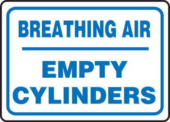 Safety Sign: Breathing Air Empty Cylinders 10" x 14" Accu-Shield 1/Each - MCPG535XP
