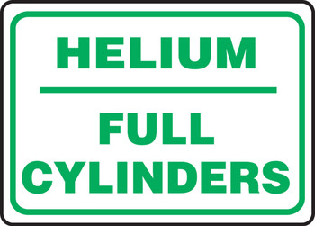 Safety Sign: Helium - Full Cylinders 10" x 14" Adhesive Dura-Vinyl 1/Each - MCPG538XV