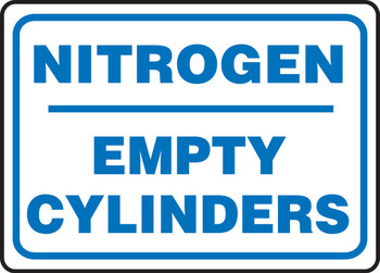 Safety Sign: Nitrogen - Empty Cylinders 10" x 14" Adhesive Dura-Vinyl 1/Each - MCPG539XV