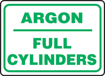 Safety Sign: Argon - Full Cylinders 7" x 10" Accu-Shield 1/Each - MCPG565XP