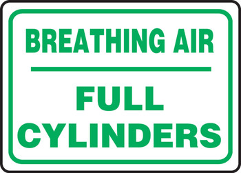 Safety Sign: Breathing Air- Full Cylinders 7" x 10" Adhesive Vinyl 1/Each - MCPG567VS