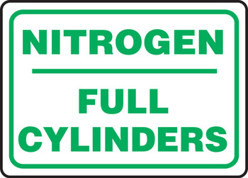 Safety Sign: Nitrogen - Full Cylinders 7" x 10" Accu-Shield 1/Each - MCPG571XP