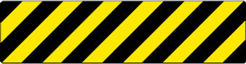 Floor Sign - Walk On - Black/Yellow Stripe - 6X24 - WFS630