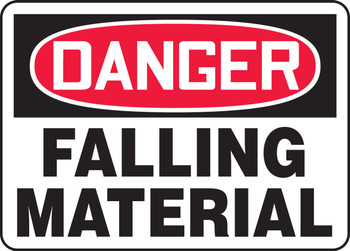 OSHA Danger Safety Sign: Falling Material 7" x 10" Aluminum - MCRT013VA