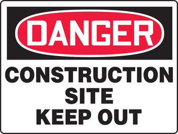 BIGSigns OSHA Danger Safety Sign: Construction Site-Keep Out 24" x 36" Plastic 1/Each - MCRT110VP