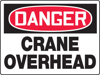 BIGSigns OSHA Danger Safety Sign: Crane Overhead 18" x 24" Adhesive Vinyl 1/Each - MCRT210VS