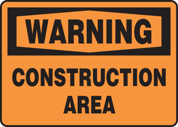 OSHA Warning Safety Sign: Construction Area 10" x 14" Aluminum 1/Each - MCRT309VA