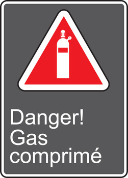 CSA Safety Sign: Danger! Gas Comprimé 14" x 10" Dura-Fiberglass 1/Each - MCSA115XF
