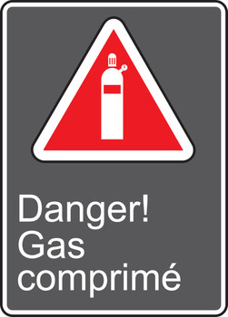 CSA Safety Sign: Danger! Gas Comprimé 14" x 10" Adhesive Dura-Vinyl 1/Each - MCSA115XV