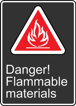 Safety Sign: Danger! Flammable Materials English 14" x 10" Aluminum 1/Each - MCSA140VA