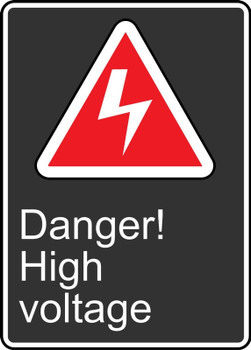 Safety Sign: Danger! High Voltage English 14" x 10" Adhesive Vinyl 1/Each - MCSA143VS