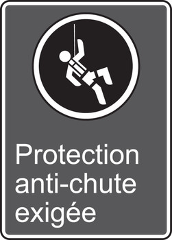 CSA Safety Sign: Protection Anit-Chute Exigée 14" x 10" Plastic 1/Each - MCSA518VP