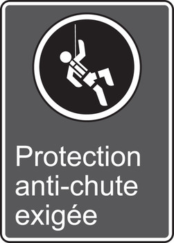 CSA Safety Sign: Protection Anit-Chute Exigée 14" x 10" Adhesive Vinyl 1/Each - MCSA518VS