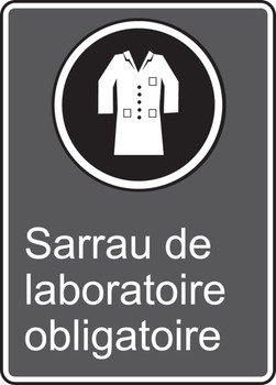 CSA Safety Sign: Sarrau De Laboratoire Obligatoire 14" x 10" Aluminum 1/Each - MCSA524VA