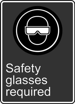 Safety Sign: Safety Glasses Required English 14" x 10" Plastic 1/Each - MCSA560VP