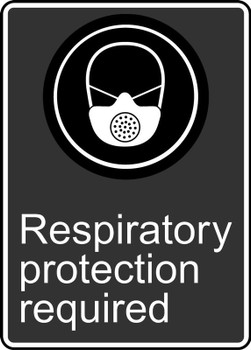 Safety Sign: Respiratory Protection Required English 14" x 10" Adhesive Vinyl 1/Each - MCSA573VS