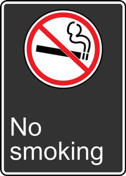 Safety Sign: No Smoking English 14" x 10" Adhesive Vinyl 1/Each - MCSA583VS