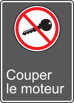 CSA Safety Sign: Couper Le Moteur 14" x 10" Aluma-Lite 1/Each - MCSA594XL