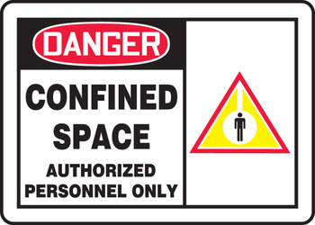 OSHA Danger Safety Sign: Confined Space - Authorized Personnel Only 7" x 10" Aluminum - MCSP038VA